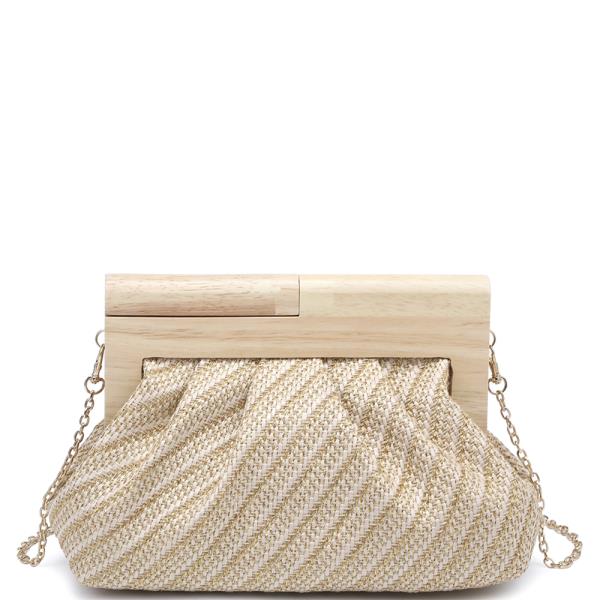 STYLISH WOVEN DESIGN EVENING CLUTCH BAG