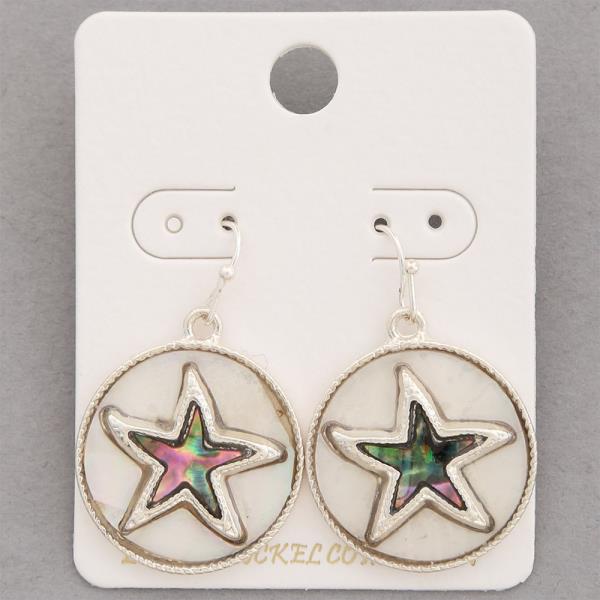 STARFISH ROUND METAL DANGLE EARRING