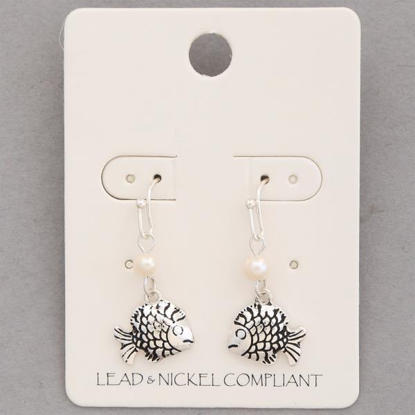 FISH SHAPE METAL DANGLE EARRING