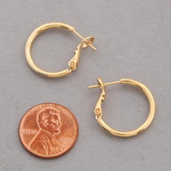 HAMMERED METAL 14K GOLD DIPPED HOOP EARRING