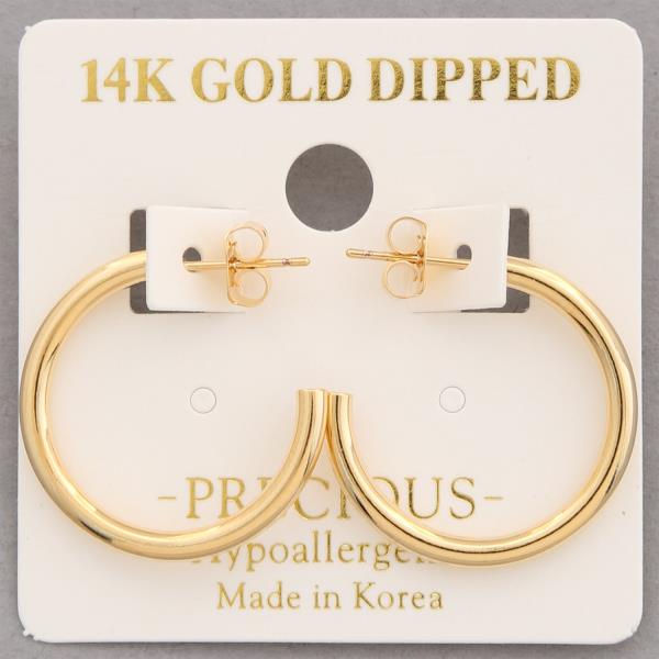 14K GOLD DIPPED OPEN HOOP EARRING