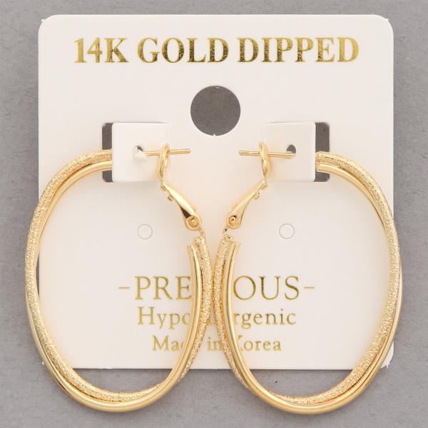 14K GOLD DIPPED DOUBLE OVAL EARRING