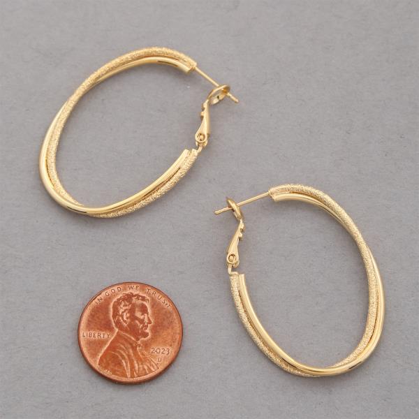 14K GOLD DIPPED DOUBLE OVAL EARRING