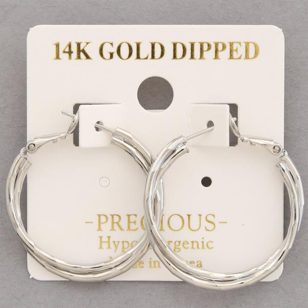 14K GOLD DIPPED DOUBLE HOOP EARRING