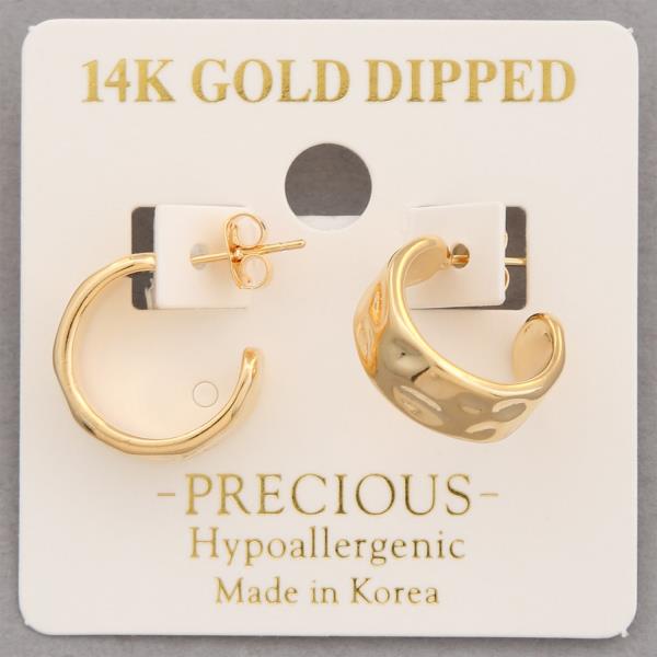 14K GOLD DIPPED OPEN HOOP EARRING