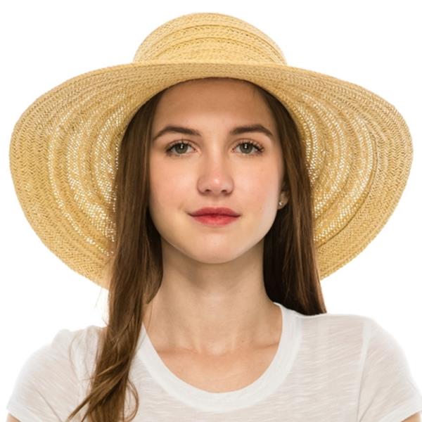 FLOPPY SUN HAT IN TEXTURED STRAW BRAID