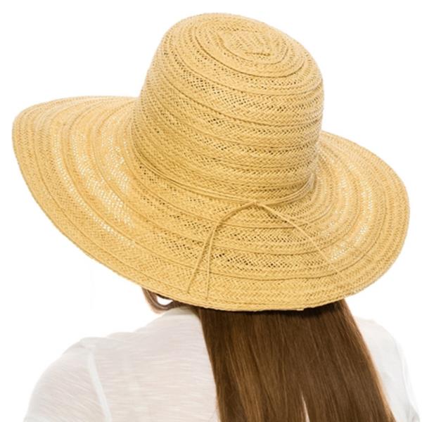 FLOPPY SUN HAT IN TEXTURED STRAW BRAID