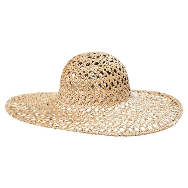 OPEN WEAVE SEAGRASS STRAW HAT PEEKABOO OPEN WEAVE DESIGN