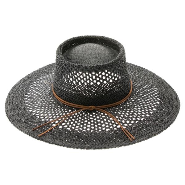 PEEKABOO WEAVE GAMBLER STRAW HAT