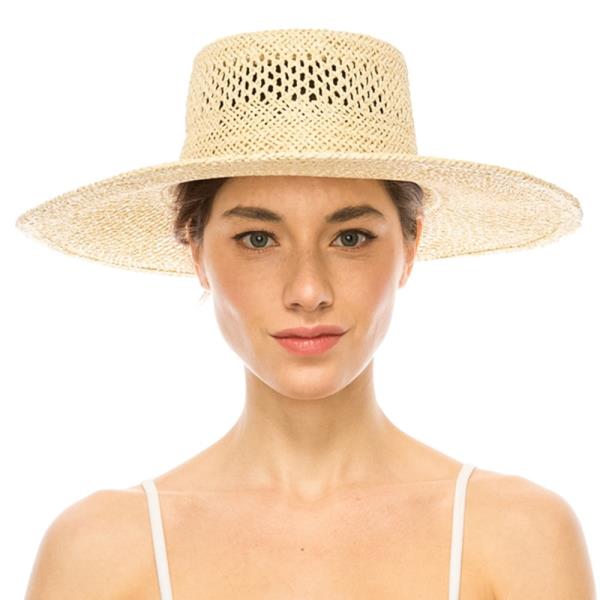 PEEKABOO WEAVE GAMBLER STRAW HAT