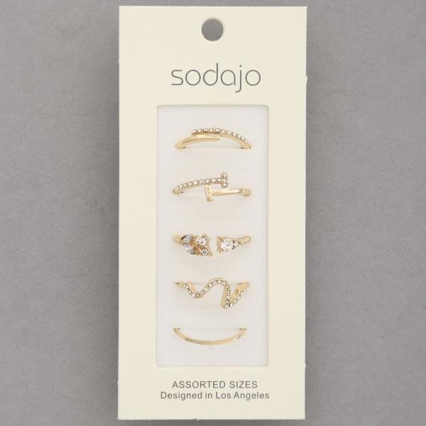 SODAJO RHINESTONE METAL ASSORTED RING SET