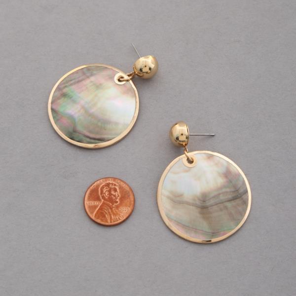 SHELL TEXTURED ROUND DANGLE EARRINGS