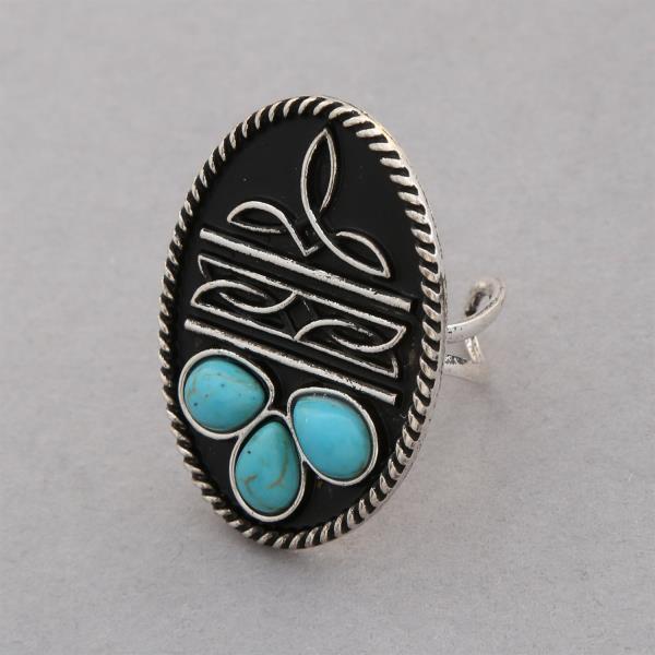 WESTERN STYLE OVAL ADJUSTABLE RING