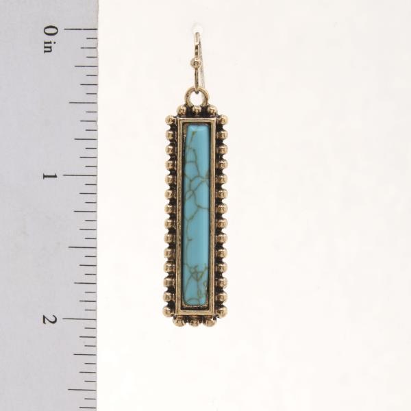 WESTERN STYLE TURQUOISE DANGLE EARRING