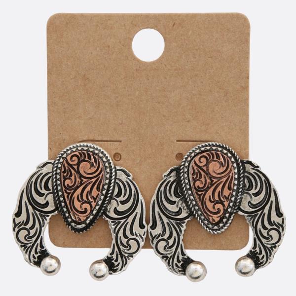 WESTERN STYLE HORSE SHOE METAL EARRING