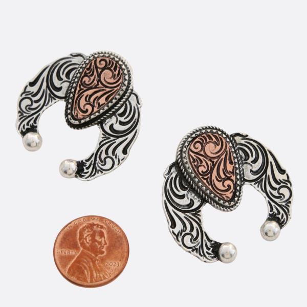 WESTERN STYLE HORSE SHOE METAL EARRING