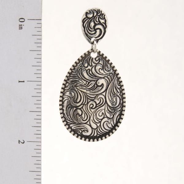 WESTERN STYLE FILIGREE PATTERN TEARDROP DANGLE EARRING