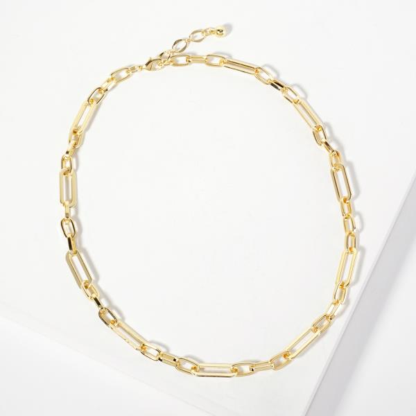 OVAL LINK GOLD DIPPED NECKLACE