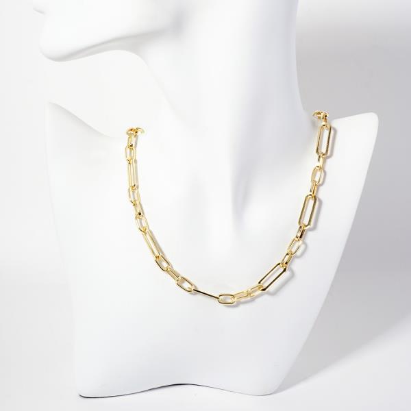 OVAL LINK GOLD DIPPED NECKLACE