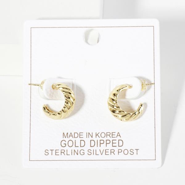 LINED OPEN HOOP GOLD DIPPED EARRING