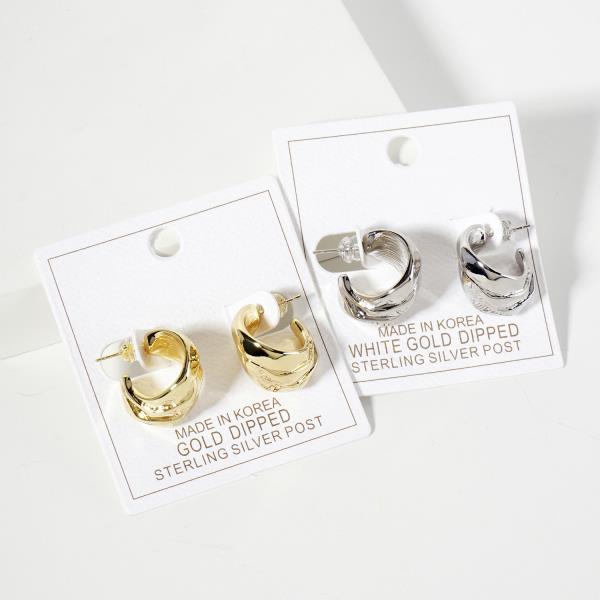 TRIPLE HOOP OPEN GOLD DIPPED EARRING