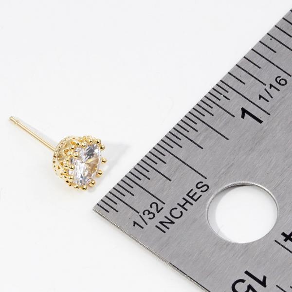 ROUND CZ GOLD DIPPED EARRING