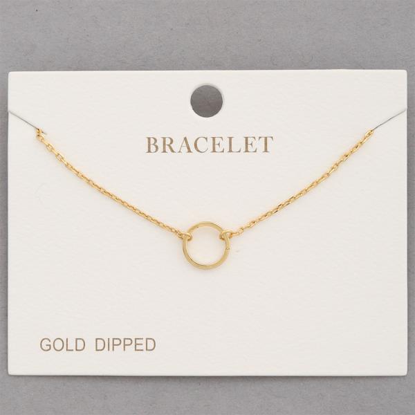 CIRCLE CHARM GOLD DIPPED BRACELET