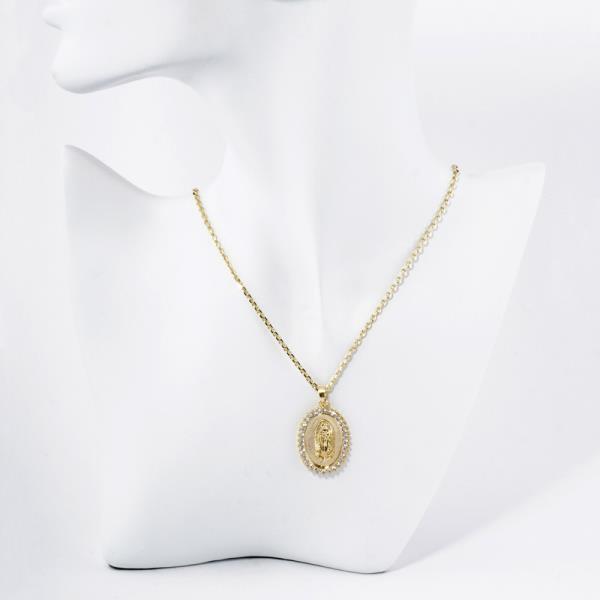 GOLD DIPPED CZ GUADALUPE PENDANT NECKLACE