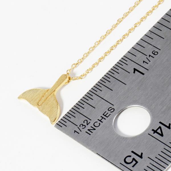 GOLD DIPPED CZ MERMAID TAIL PENDANT NECKLACE