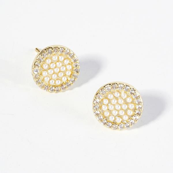 GOLD DIPPED CZ STUD EARRING