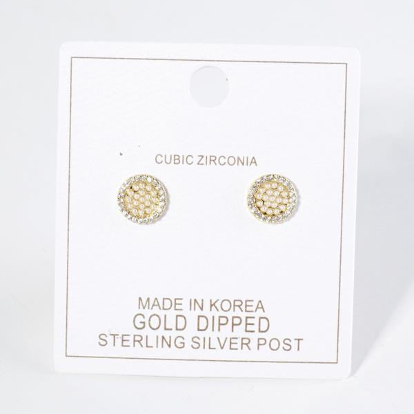 GOLD DIPPED CZ STUD EARRING