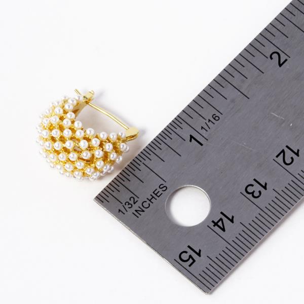 GOLD DIPPED PEARL HUGGIE EARRING