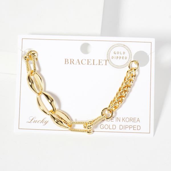 GOLD DIPPED METAL CHAIN BRACELET