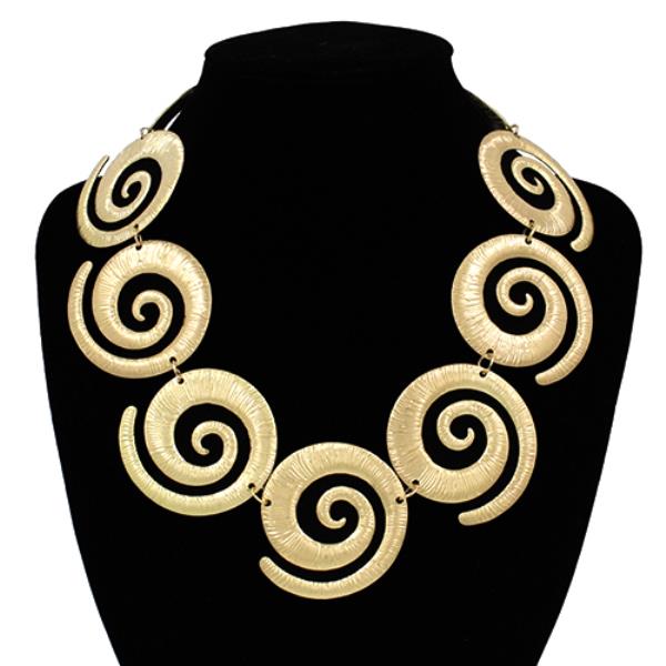 SWIRL LINK METAL NECKLACE