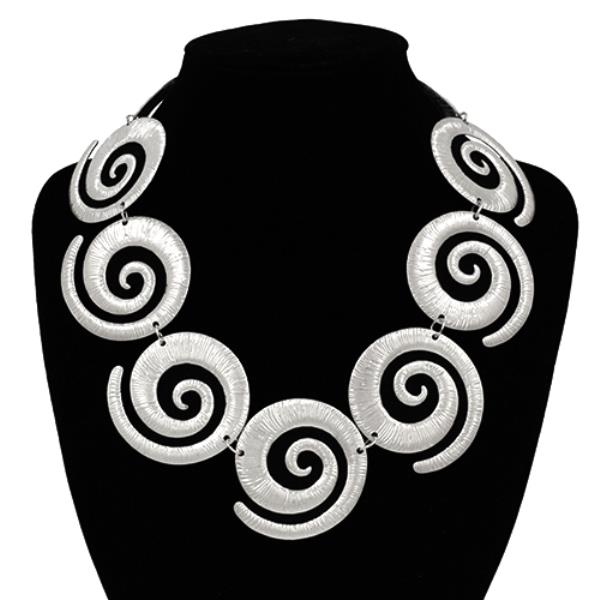 SWIRL LINK METAL NECKLACE