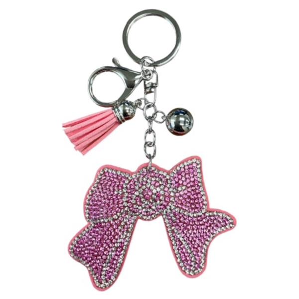 RHINESTONE BOW TASSEL KEYCHAIN