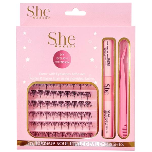 SHE MAKEUP DIY EYELASH EXTENSION SET WITH GLUE AND TOOL