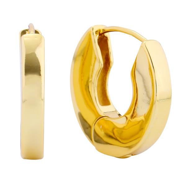 14K GOLD/WHITE GOLD DIPPED BOLD HOOP EARRINGS