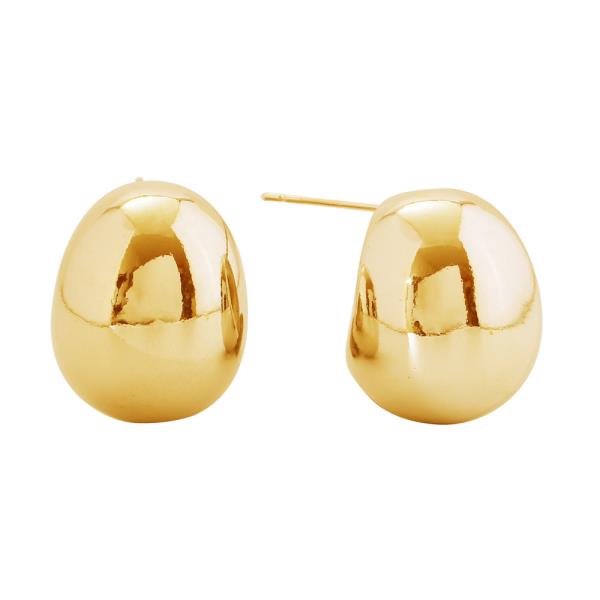 14K GOLD/WHITE GOLD DIPPED CLASSIC BALL STUD EARRING