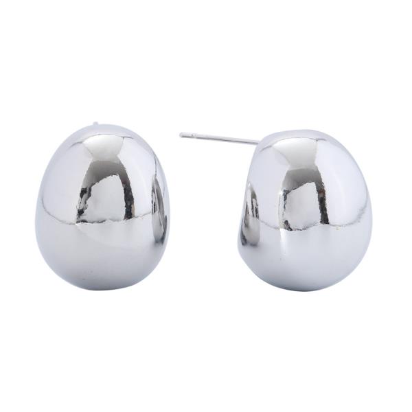 14K GOLD/WHITE GOLD DIPPED CLASSIC BALL STUD EARRING