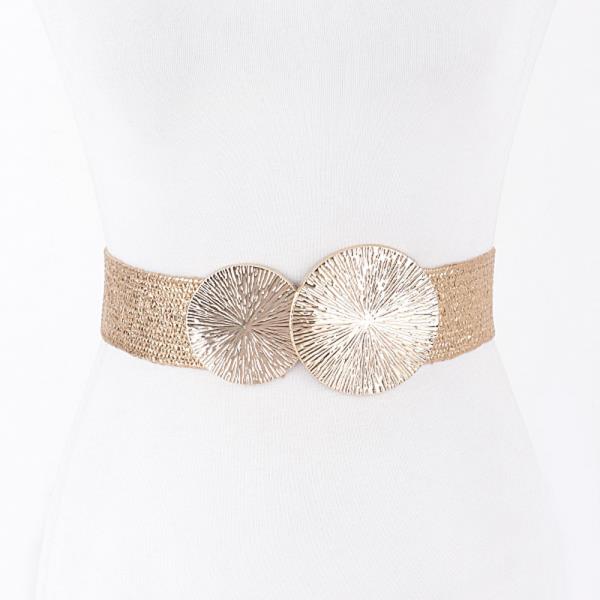 ROUND METAL BUCKLE STRETCH BELT