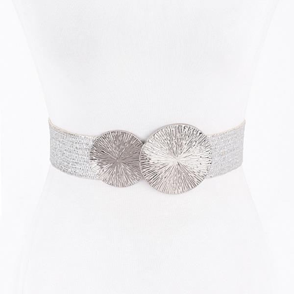 ROUND METAL BUCKLE STRETCH BELT