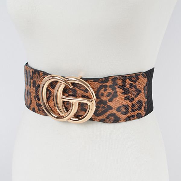 LEO FAUX LEATHER ELASTIC BELT