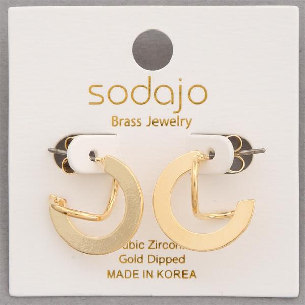 SODAJO GEO SHAPE GOLD DIPPED EARRING