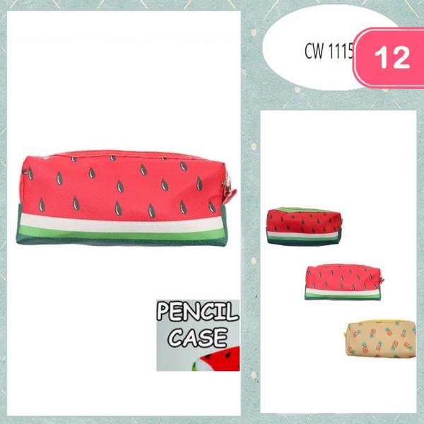 CANVAS FRUIT PRINT PENCIL CASE (12 UNITS)