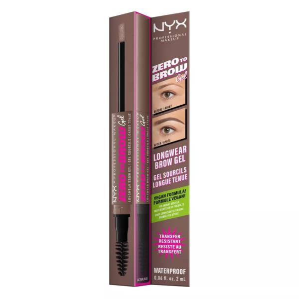 NYX PROFESSIONAL MAKEUP ZERO TO BROW LONGWEAR EYEBROW GEL - 0.06 FL OZ