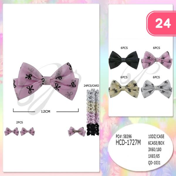 RIBBON RIBBON HAIR BOW PIN (24 UNITS)