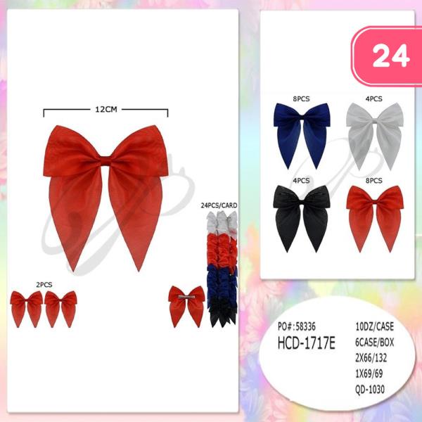 RIBBON HAIR BOW PIN (24 UNITS)