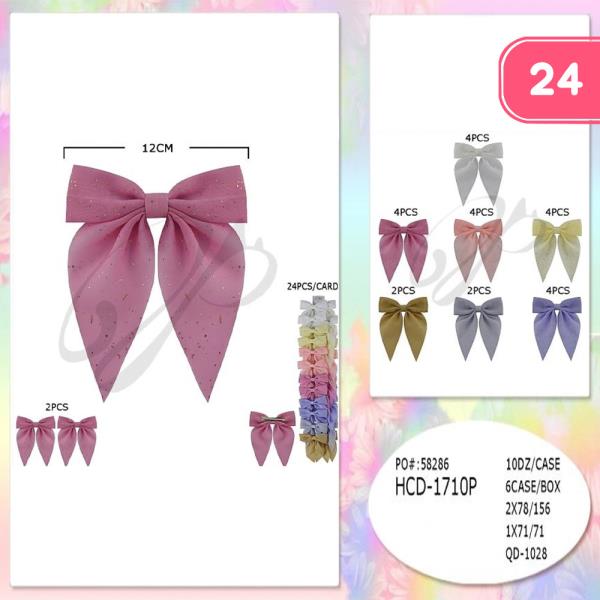 RIBBON HAIR BOW PIN (24 UNITS)