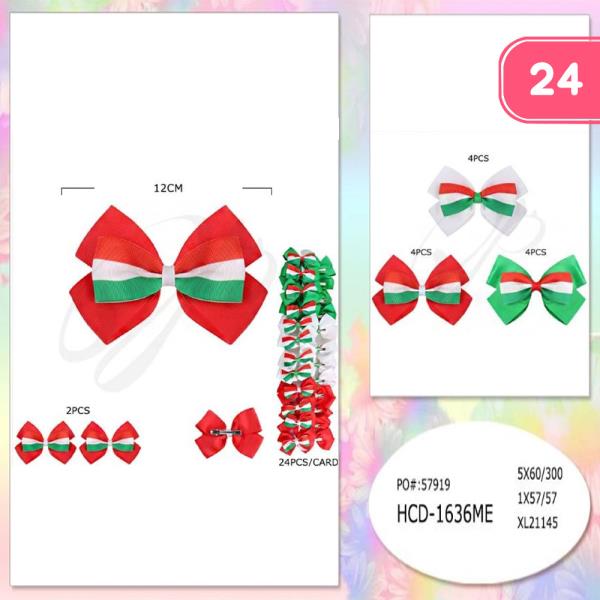 RIBBON HAIR BOW PIN (24 UNITS)